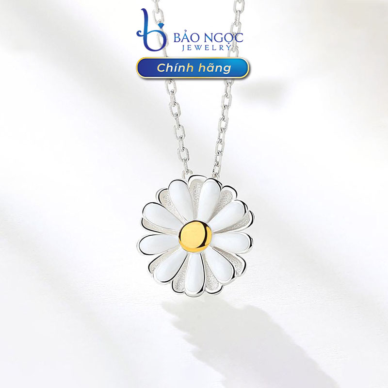 Dây Chuyền Bạc Nữ S925 Hoa Cúc Vàng Xinh Xắn, Vòng Cổ Hoa Cúc Tặng Bạn Gái Xinh Xắn - DB2476 - Bảo Ngọc Jewelry