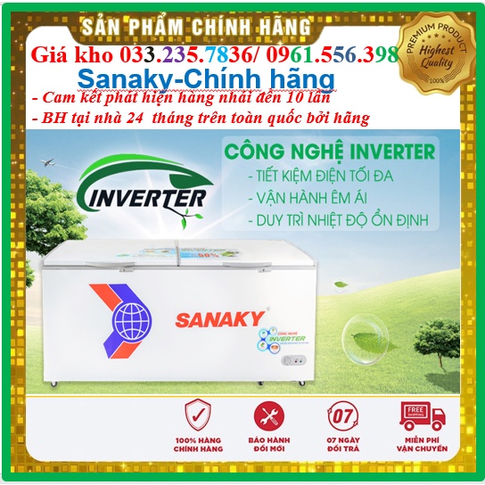 Tủ đông sanaky vh-4099w3 inverter 400 lít,2 cánh,1 đông 1 mát