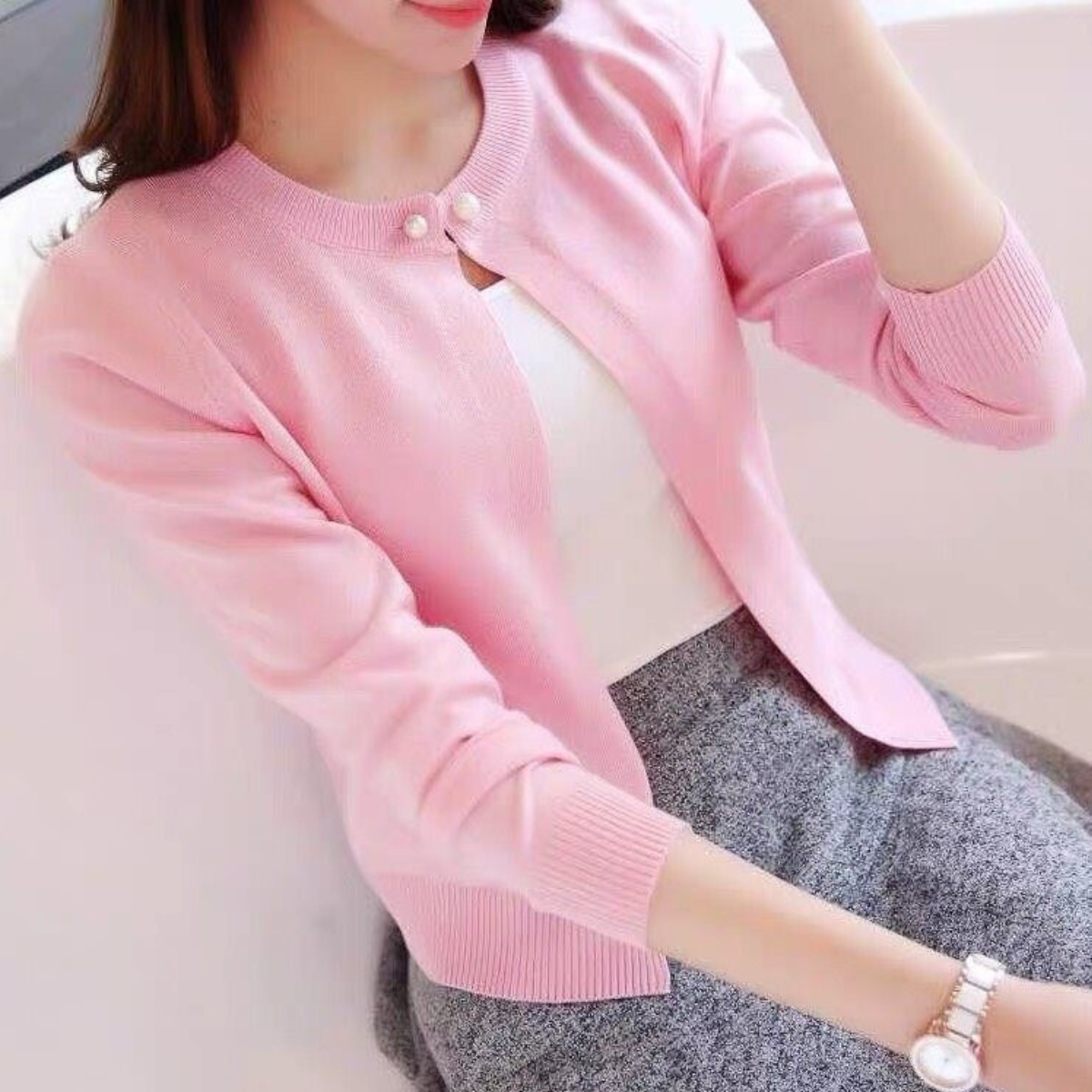 Áo Khoác Nhẹ Áo Len Cardigan Mặc Bốn Mùa