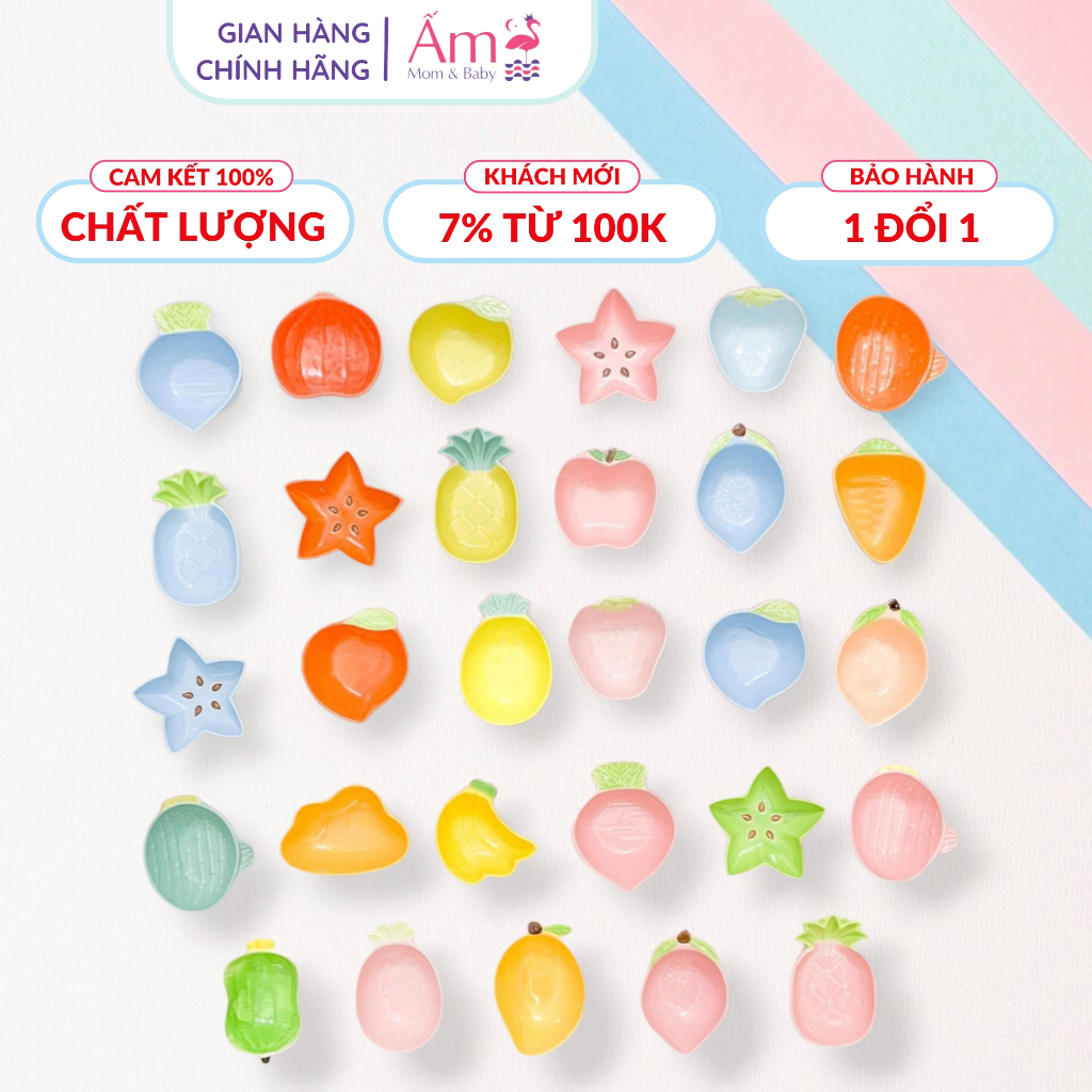Bát Ăn Dặm Cho Bé Bát Hoa Quả Gốm Sứ Kiểu Nhật 120-150Ml Ấm Baby Chén Dĩa Dễ Thương Nhiều Màu Sắc Chịu Nhiệt Độ Cao Khó Đổ Vỡ