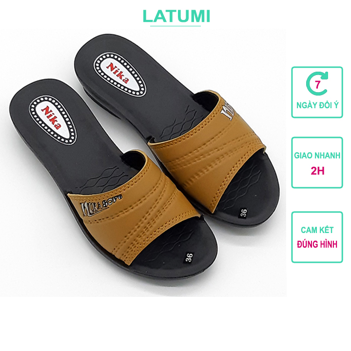 Dép quai ngang nữ cao 3 phân chất liệu PU êm chân bền tốt quai phối màu thời trang cao cấp Latumi TA5001 (Nhiều màu)