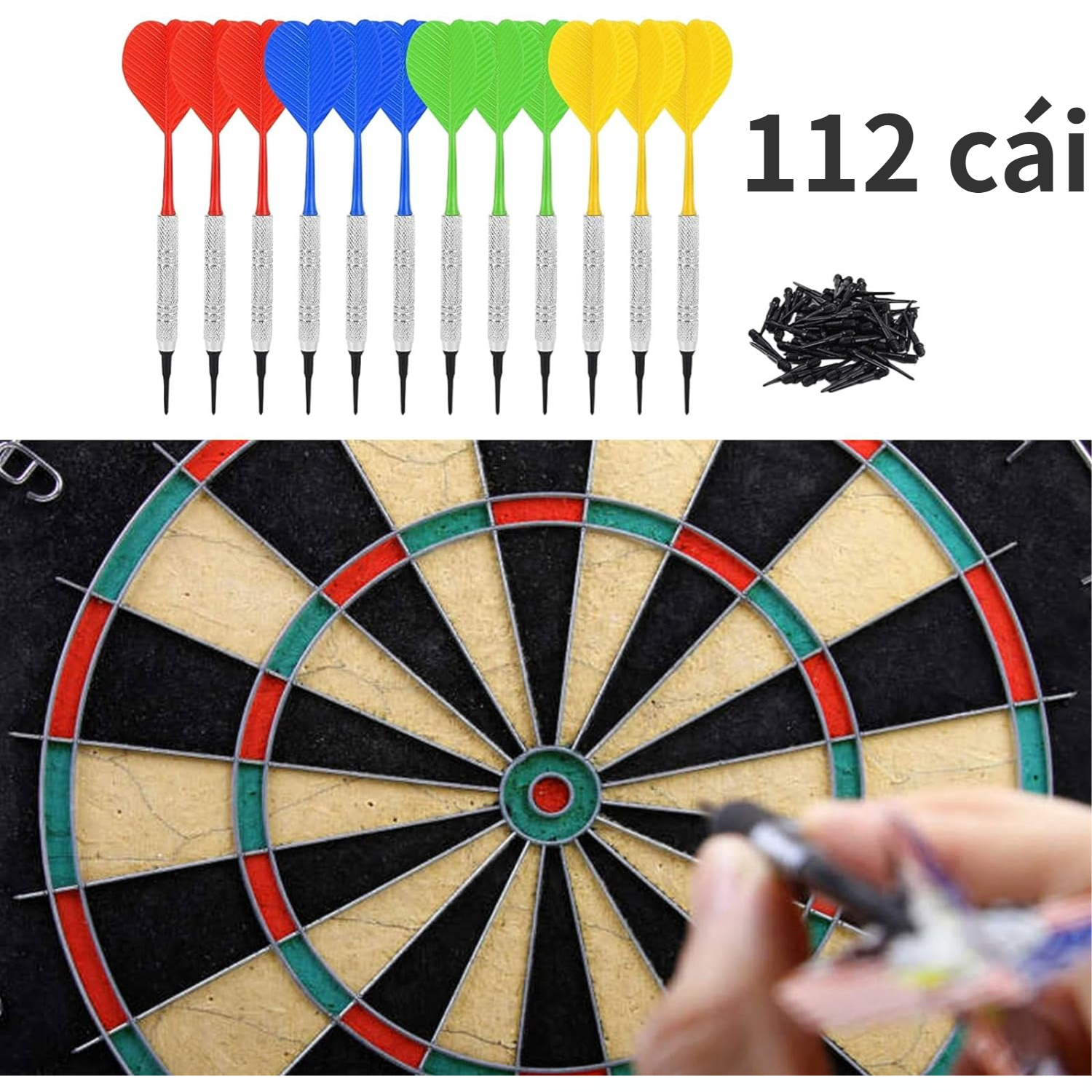 112 phi tiêu mềm chất lượng cao mỗi màu 3 màu 4 màu với 100 đầu phi tiêu mềm