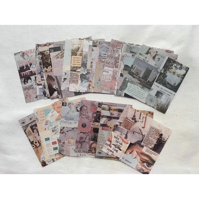 Set 30 tờ giấy trang trí aesthetic - túi 30 tấm giấy nền trang trí sổ tay aesthetic