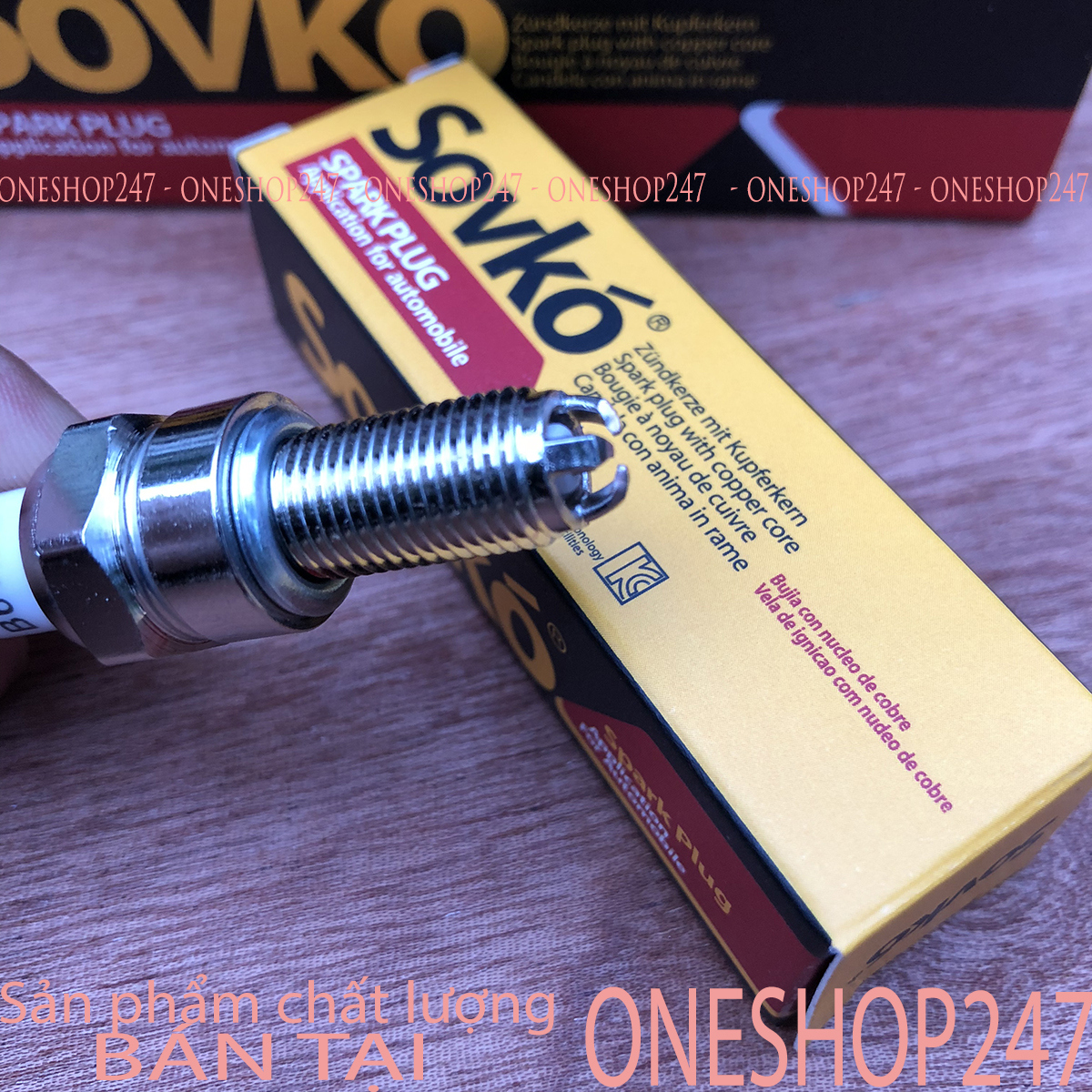 Bugi Sovko 3 chấu B6TJC chân dài, chân ngắn, bugi xe máy chất lượng cao