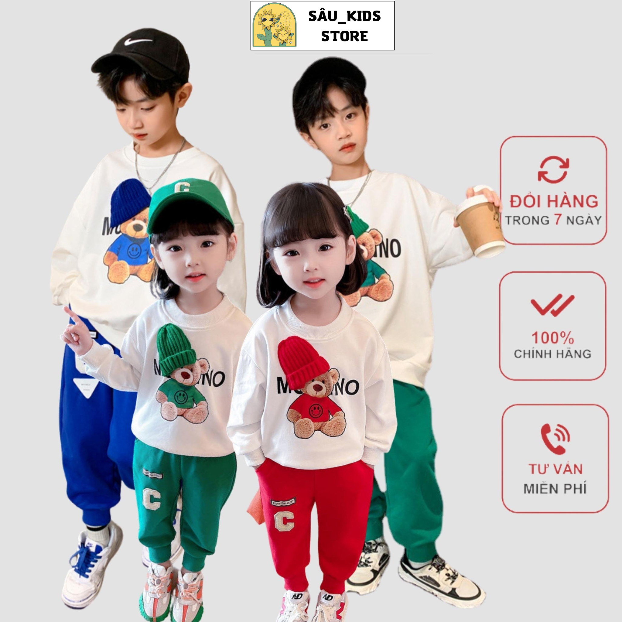 Bộ đồ thu đông cho bé trai, bé gái từ 10kg đến size đại