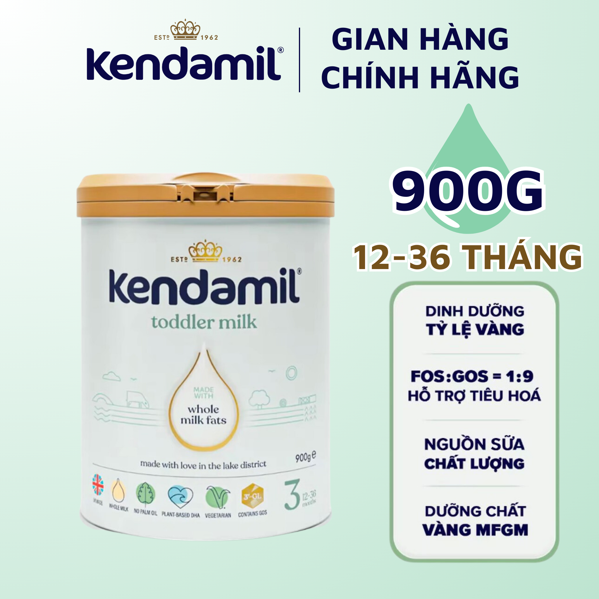 Sữa Công Thức Nguyên Kem Kendamil Số 3