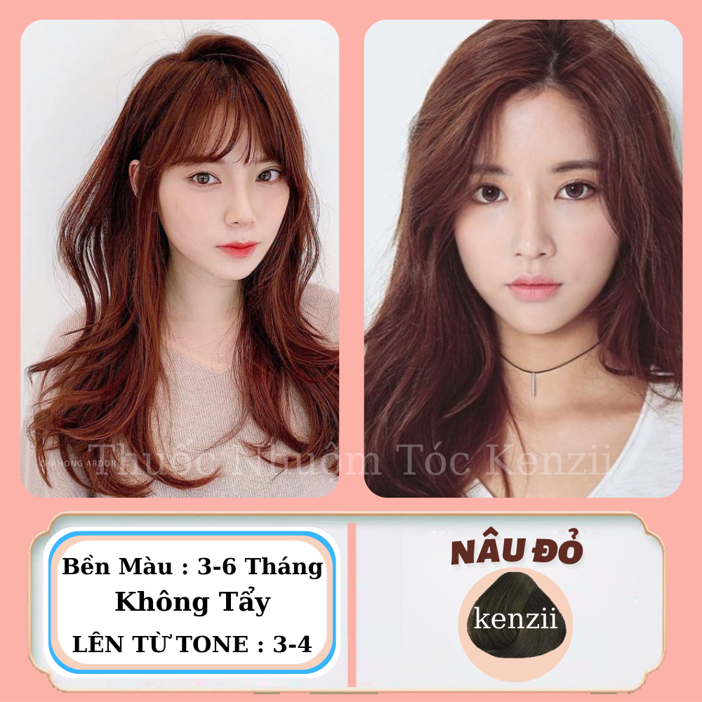 Thuốc Nhuộm Tóc Nâu Đỏ Tặng Trợ Nhuộm Kenzii Lên Từ Tone 3 - 4 | Thuốc Nhuộm Tóc Màu Nâu Đỏ tại nhà an toàn