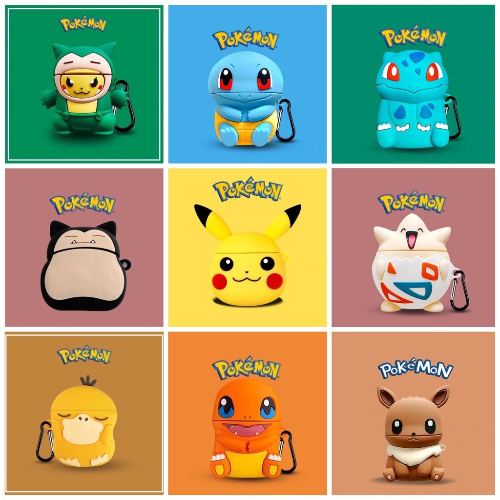 【Ưu đãi đặc biệt Vỏ bảo vệ Airpods 2 3 PRO Pokemon chất liệu nhựa silicone mềm mịn Hàng mới 4 Double B Store