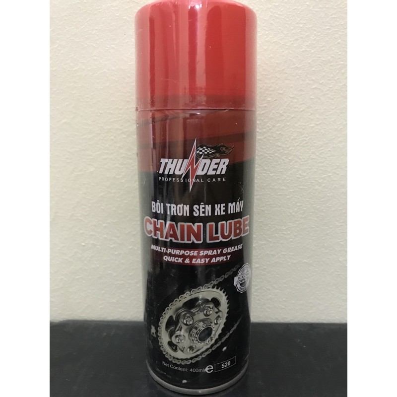 Chai xịt dưỡng sên thunder chainlube , bôi trơn sên xích xe máy thunder 400ml