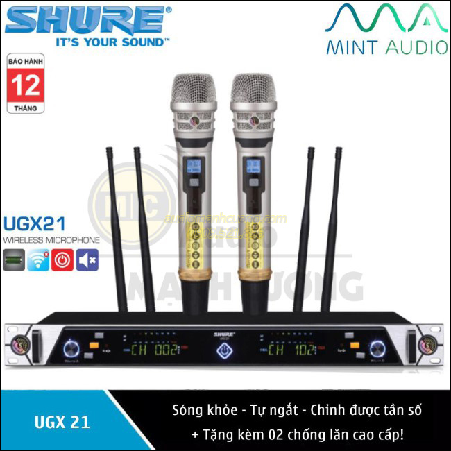 Micro không dây-mic không dây ugx21ii loại 1 - chất lượng cao