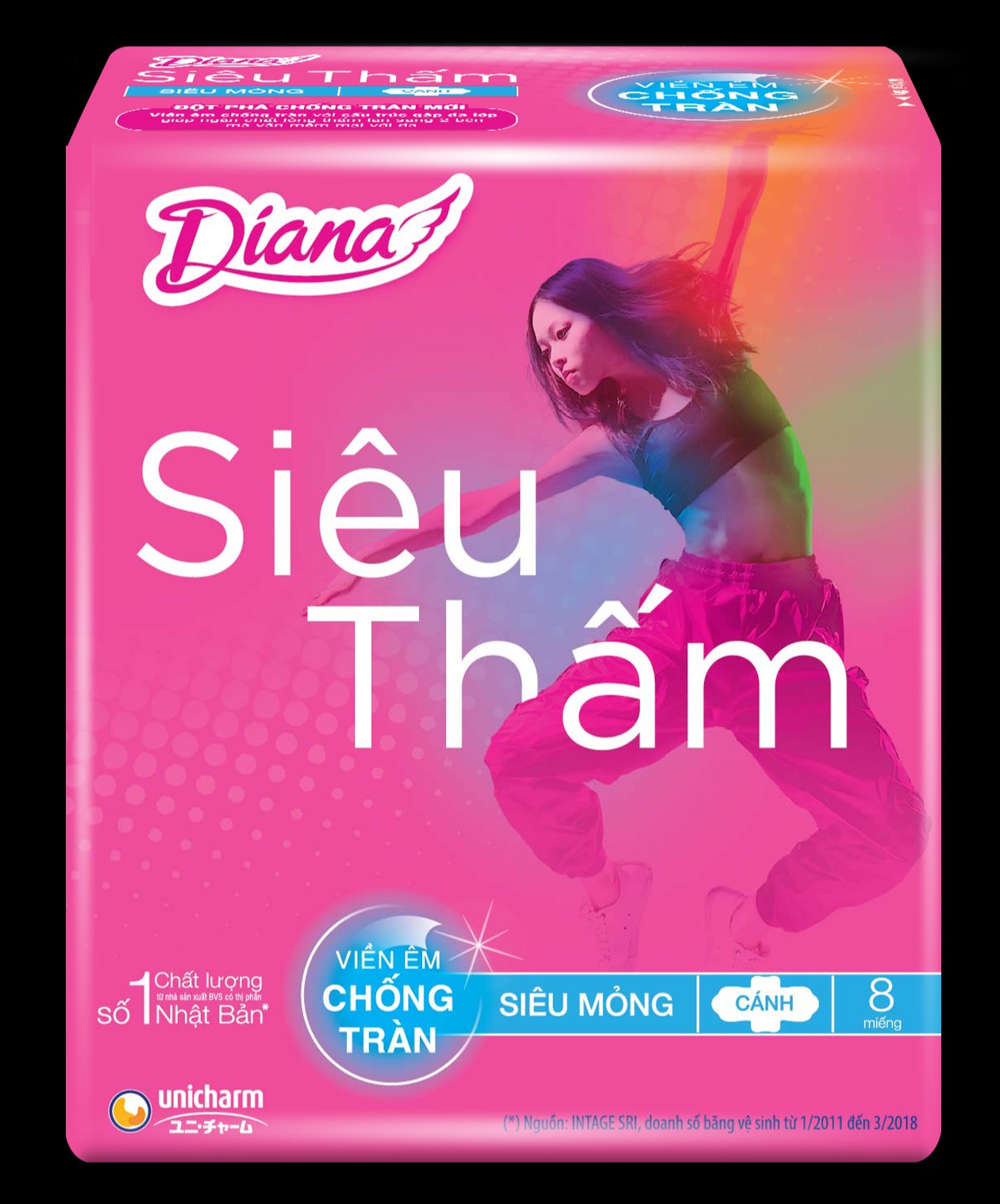 Diana siêu thấm siêu mỏng có cánh 23cm 8 miếng