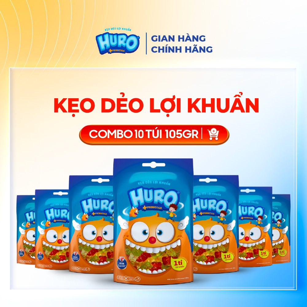  Combo 10 Kẹo Dẻo Lợi Khuẩn HURO PROBIOTICS Túi 105g 