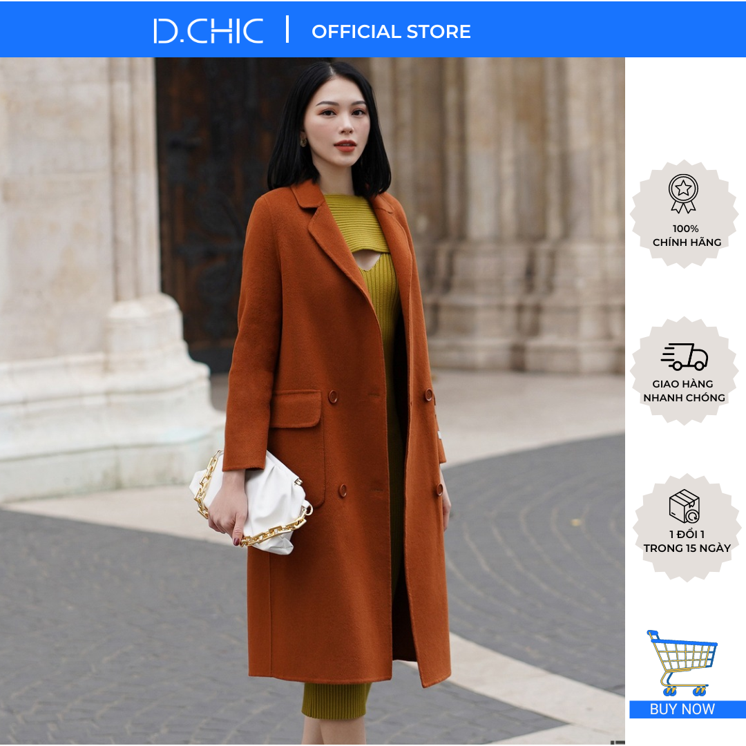 Áo khoác dạ handmade dáng dài cổ 2 ve by d.chic ms: 980273