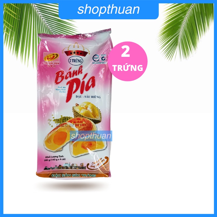 Bánh pía 4 sao 2 trứng đậu sầu riêng trứng muối 580g ( 4 cái ) Tân Huê Viên - HSD : : 11122