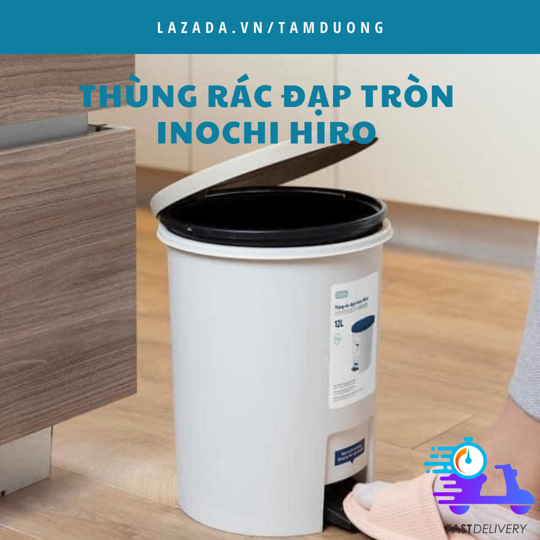 Thùng rác đạp tròn inochi 12l-6l