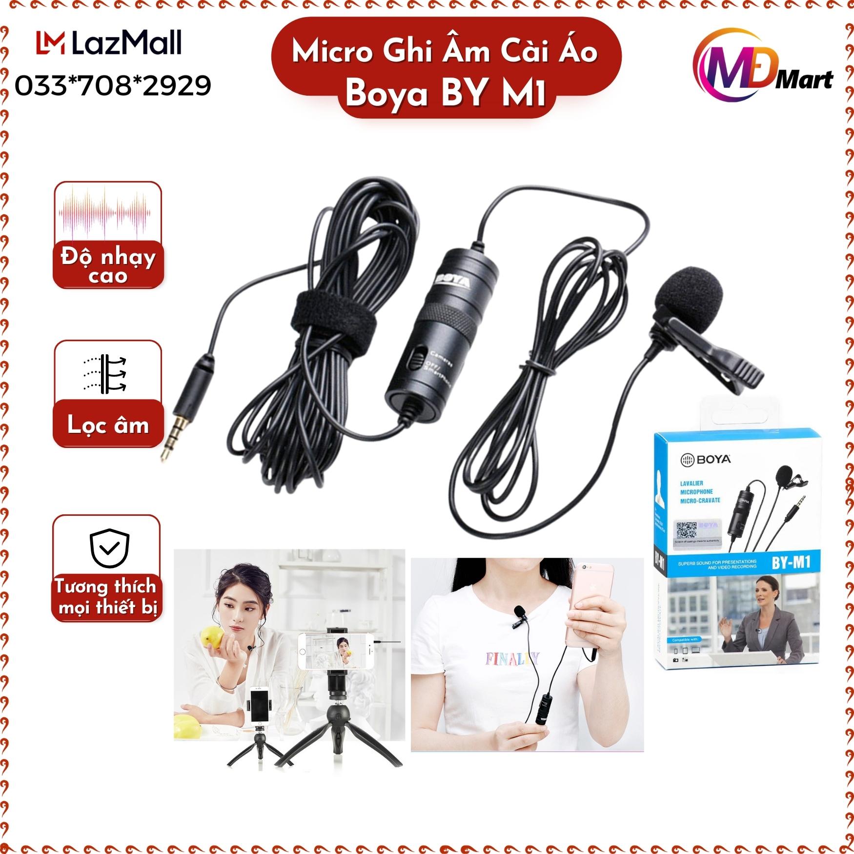Micro ghi âm cài áo boya by m1, mic thu âm cho điện thoại và máy ảnh boya by-m1 - hàng nhap khau, livestream, hát karaoke,livestream online cực hay,độ nhạy cao, loại bỏ tiếng ồn và tạp âm