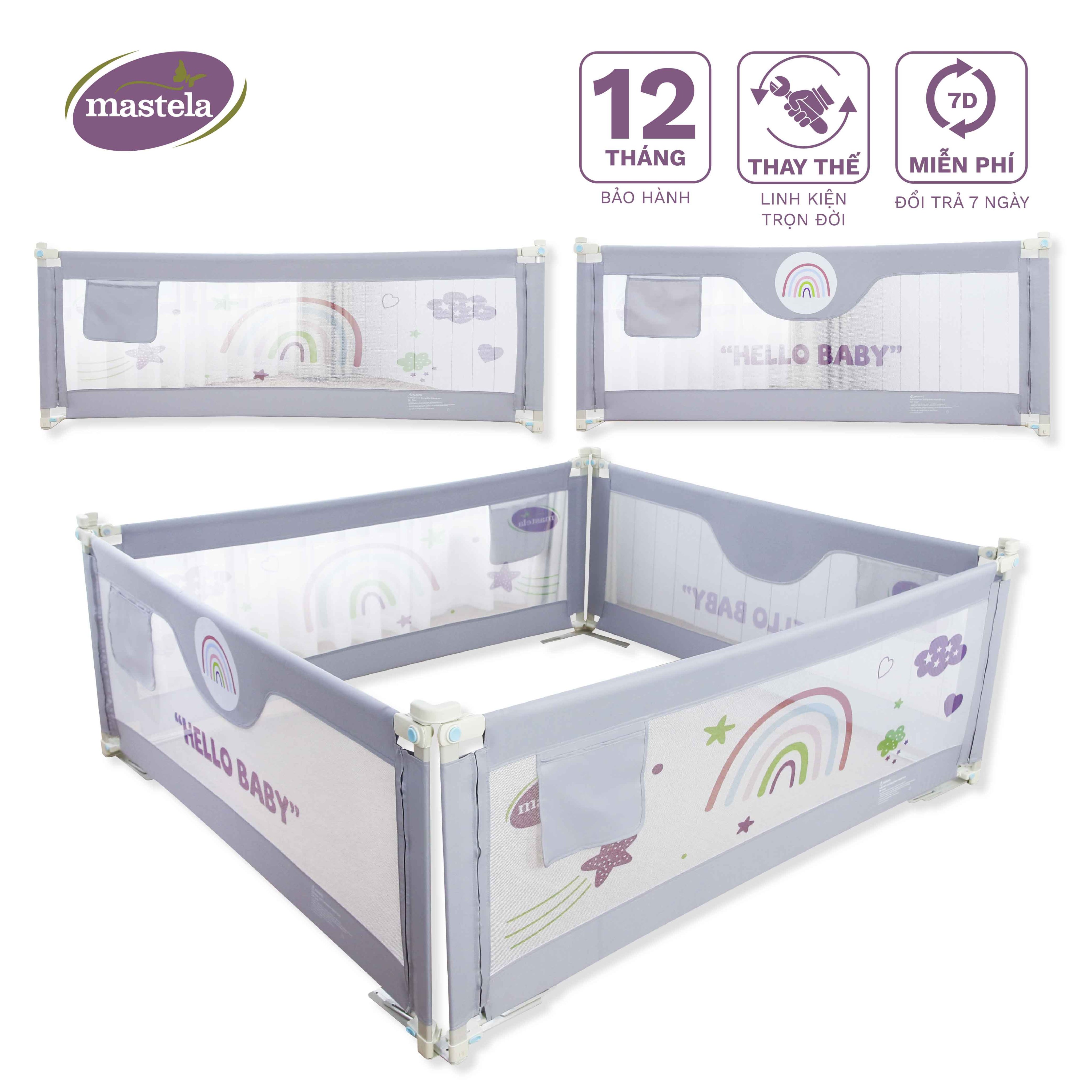 Thanh chắn giường cho bé điều chỉnh độ cao kích thước 1.8m hoặc 2m Mastela 0322-4BB-015 - Quây giường cho bé dễ dàng lắp đặt, an toàn cho trẻ em