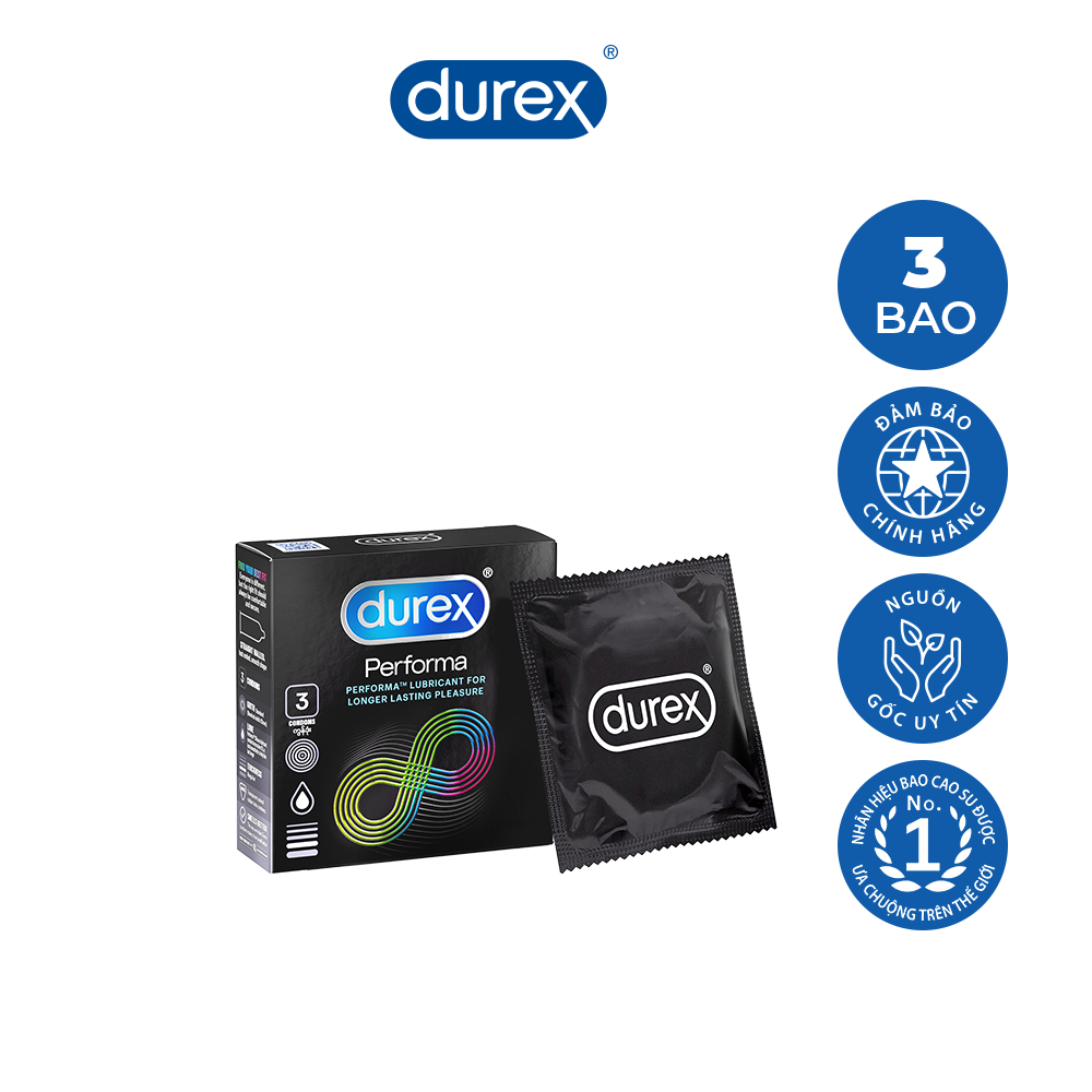 Bao cao su Durex Performa Kéo dài thời gian hộp 3 cái