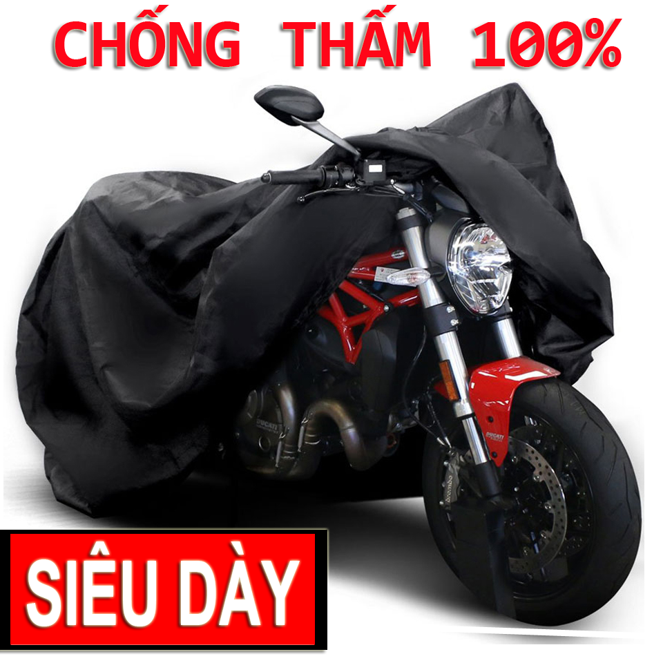 Bạt phủ Trùm xe máy MÔTÔ PHÂN KHỐI LỚN (dài dưới 2,3m) vải DÀY, Hàng cao cấp