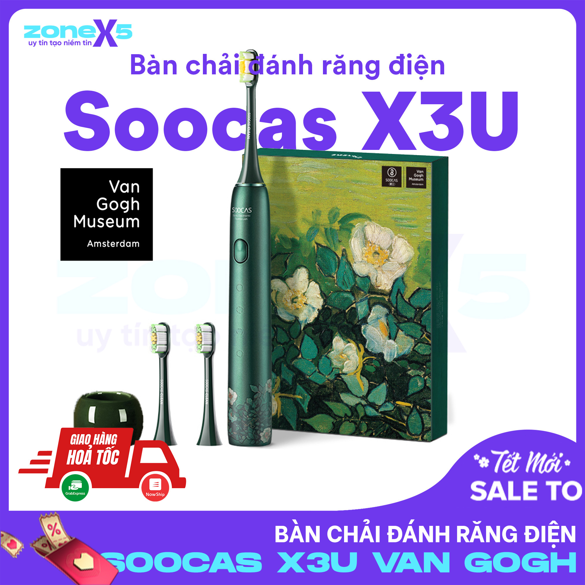 Bàn chải đánh răng siêu âm Soocas X3U Van Gogh - Bàn chải điện Soocas X3U