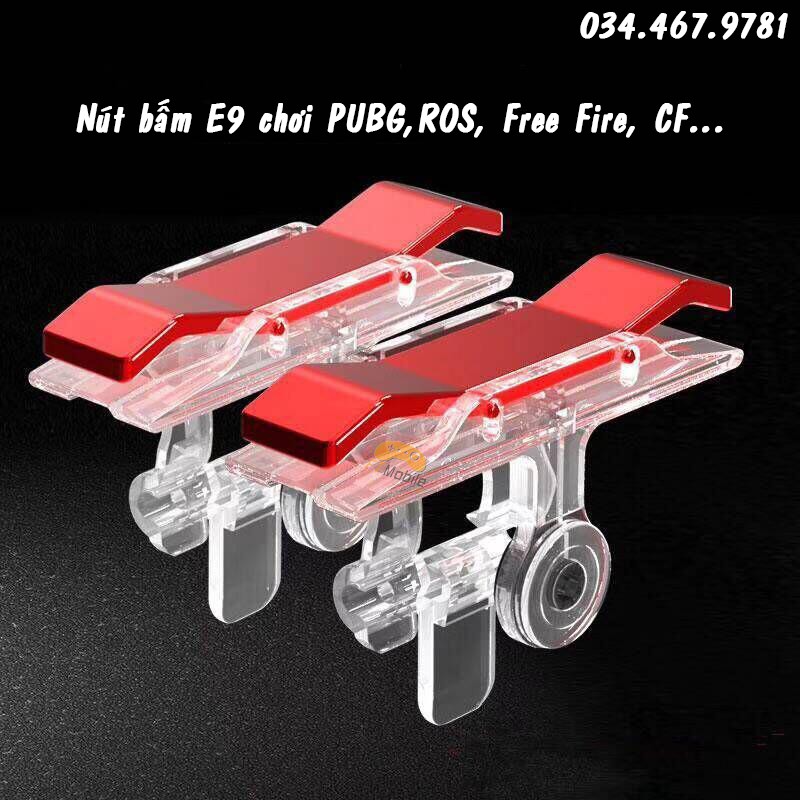 Bộ 2 nút bấm chơi game bắn súng pubg, ros, free fire, cf... trên điện thoại - model e9