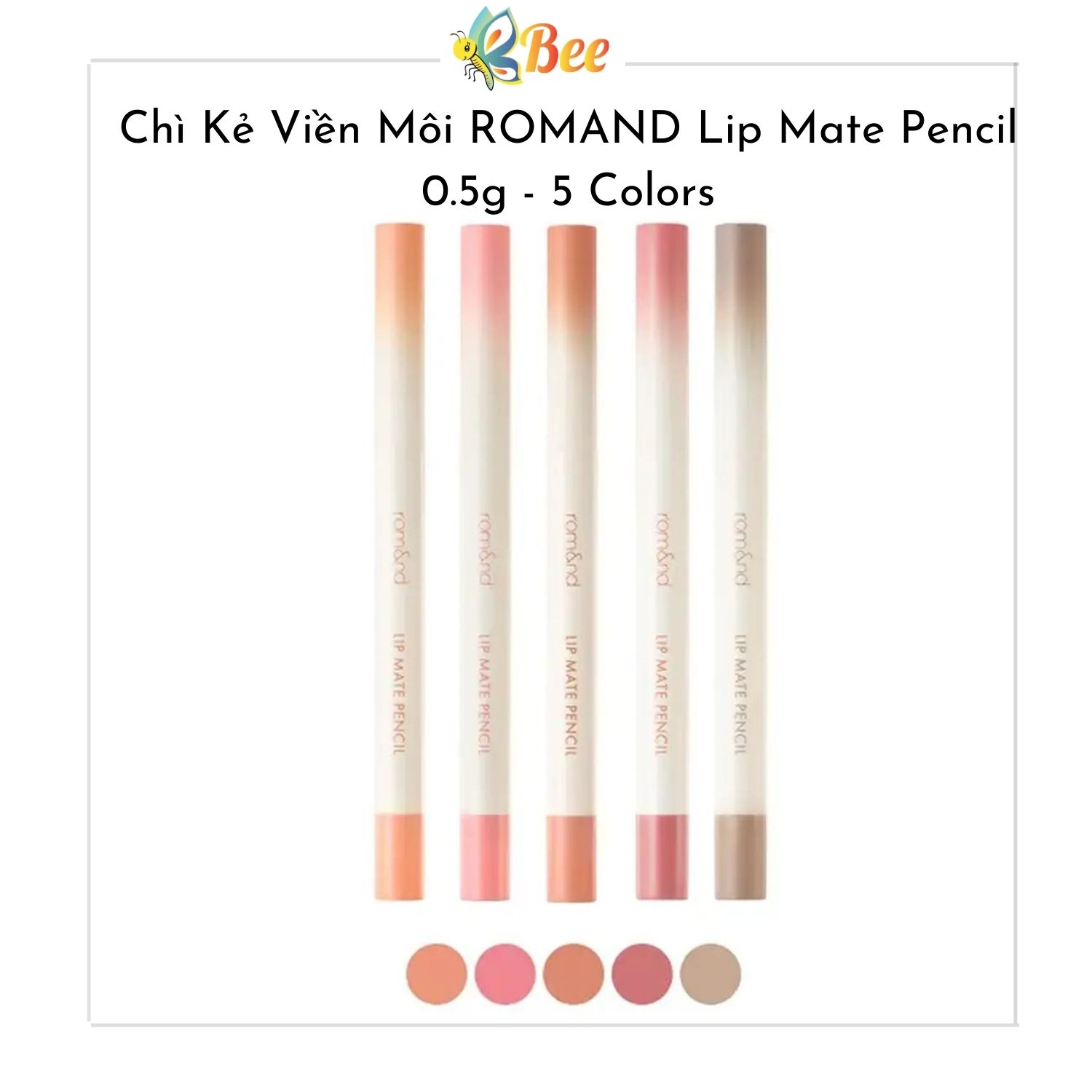 Chì kẻ viền môi romand lip mate pencil 0.5g - 5 colors