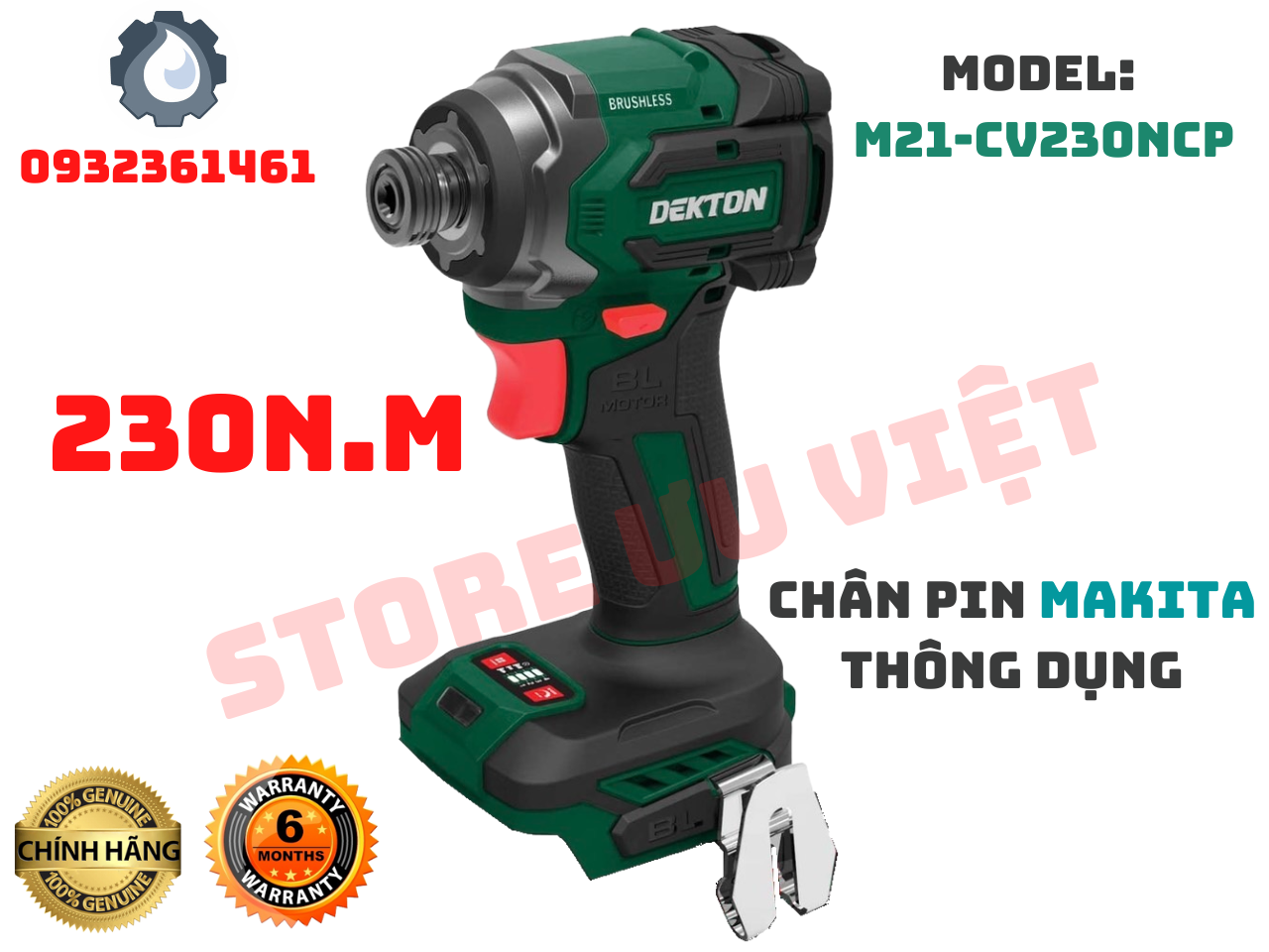 Máy siết bắt bắn vít 250nm dekton m21-cv250ncp giá tốt