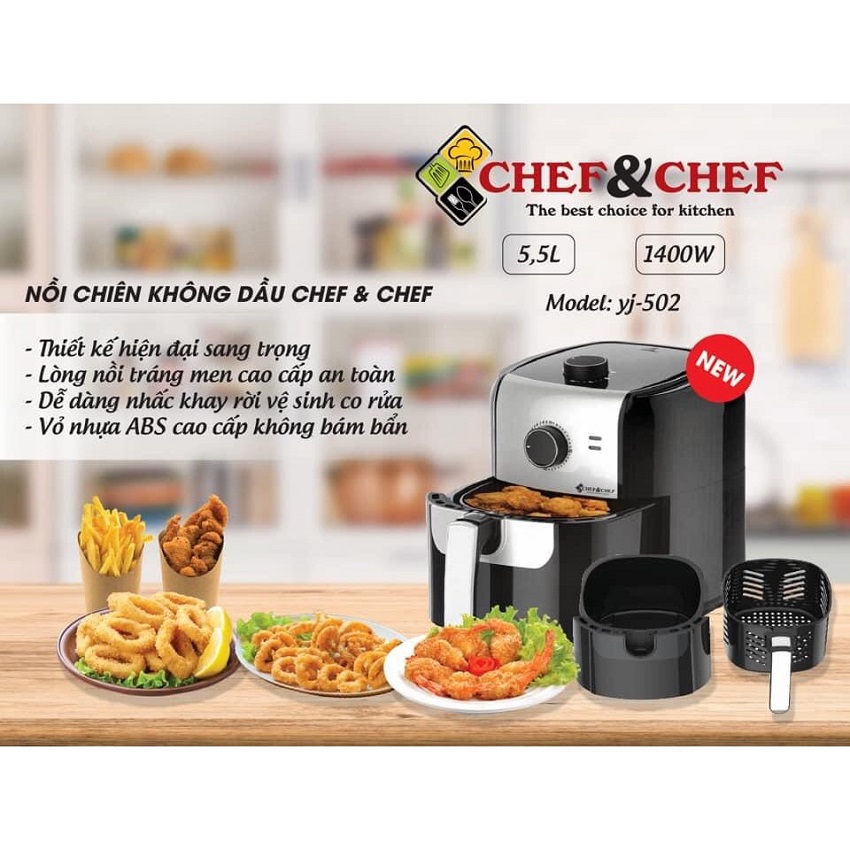 Nồi chiên không dầu chef&chef 5.5l