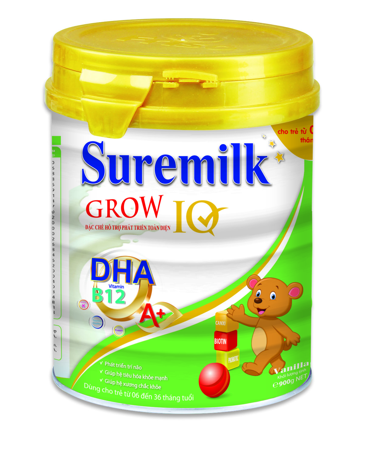 Sữa bột Suremilk Grow IQ 900g hỗ trợ phát triển toàn diện 6-36 tháng -