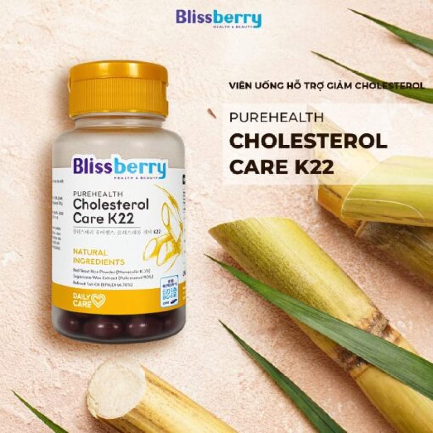 viên uống giảm cholesterol blissberry purehealth cholesterol care k22 5