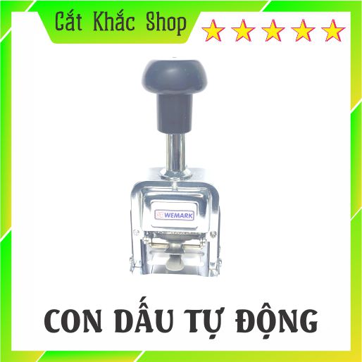 Con dấu tự động 6 số tặng kèm mực + đệm mực dự phòng + que chỉnh số