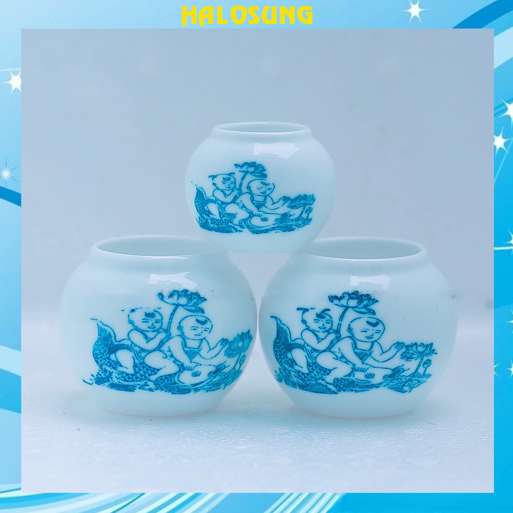 Cóng chim Halosung Combo 3 cóng sứ chào mào, họa mi, chích chòe đủ bộ PK121