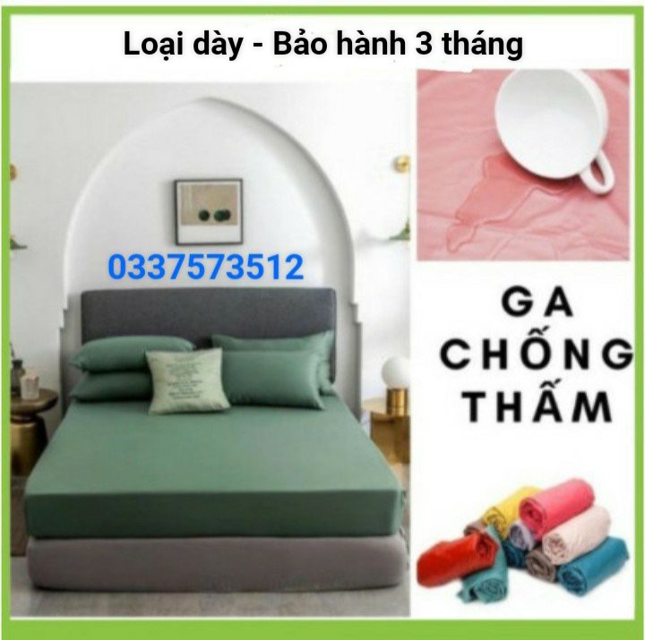 Ga Chống Thấm Trơn 1 Màu cho nệm cao 10cm, Ga Bọc Nệm Chống Thấm Trơn Cao Cấp, Ga Trải Giường Chống Thấm, Ga Chống Thấm Đủ Kích Thước