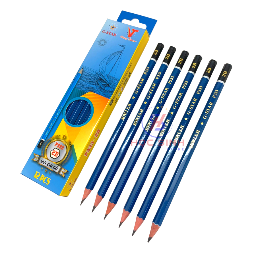 Hộp 12 cây bút chì gỗ gstar p333 chì tốt chuốt không gãy vụn