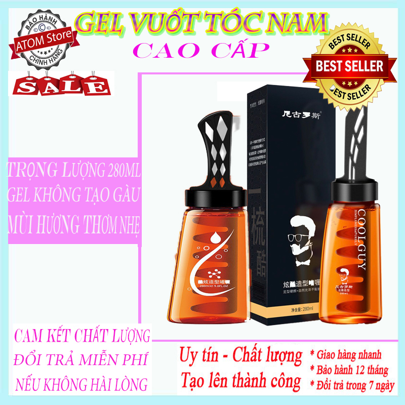 Gel tạo kiểu đầu dầu 2 trong 1 cho nam với comb tạo kiểu tóc kèm lược, gel vuốt tóc kèm lược tạo kiểu.