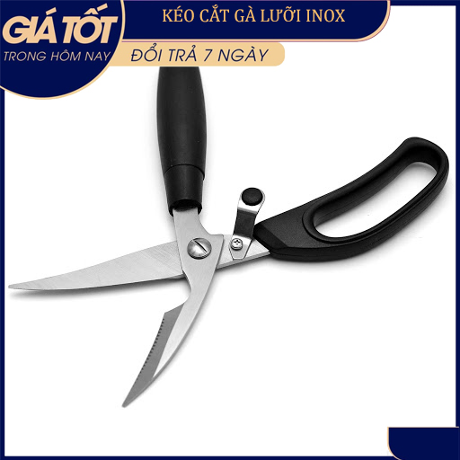[LOẠI TỐT] Kéo cắt gà đa năng cán đen, Kéo trợ lực siêu khỏe dùng cắt gà, cắt xương, mổ thịt cá, cắt thịt, tỉa cây, Kéo trợ lực đa năng thiết kế gọn gàng, thao tác dễ dàng + Tặng thước dây đo chiều cao