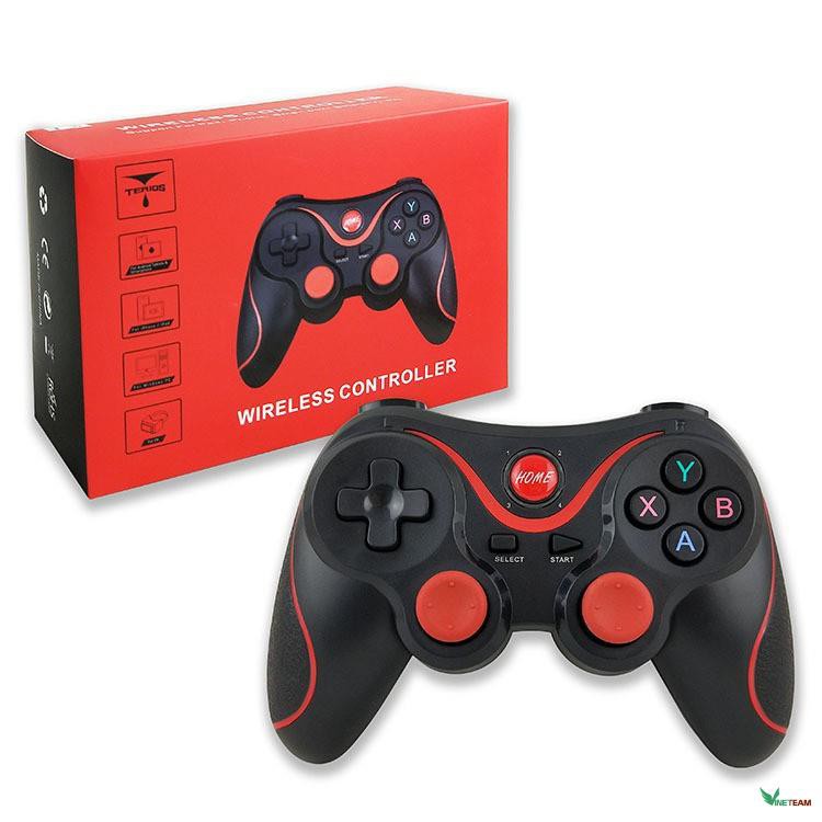 Tay cầm chơi game Bluetooth Terios X3 / T3 - đế kẹp điện thoại và usb chơi trên PC