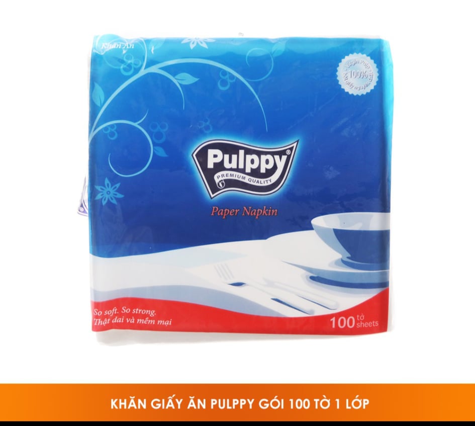 Giấy ăn pupply xanh 33x33 cm 100t
