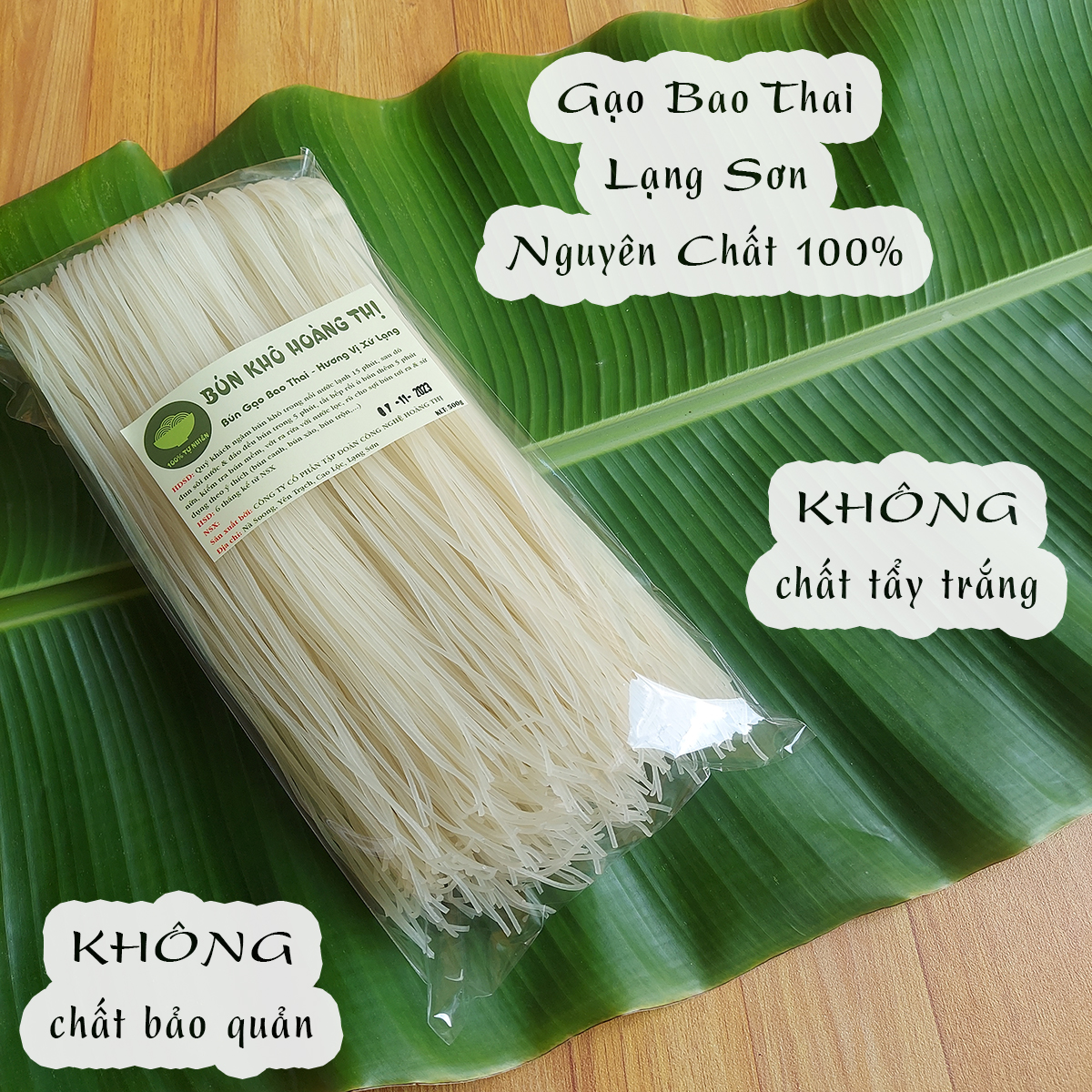 Bún gạo Bao Thai Lạng Sơn nguyên chất 100% (gói 500 gam)