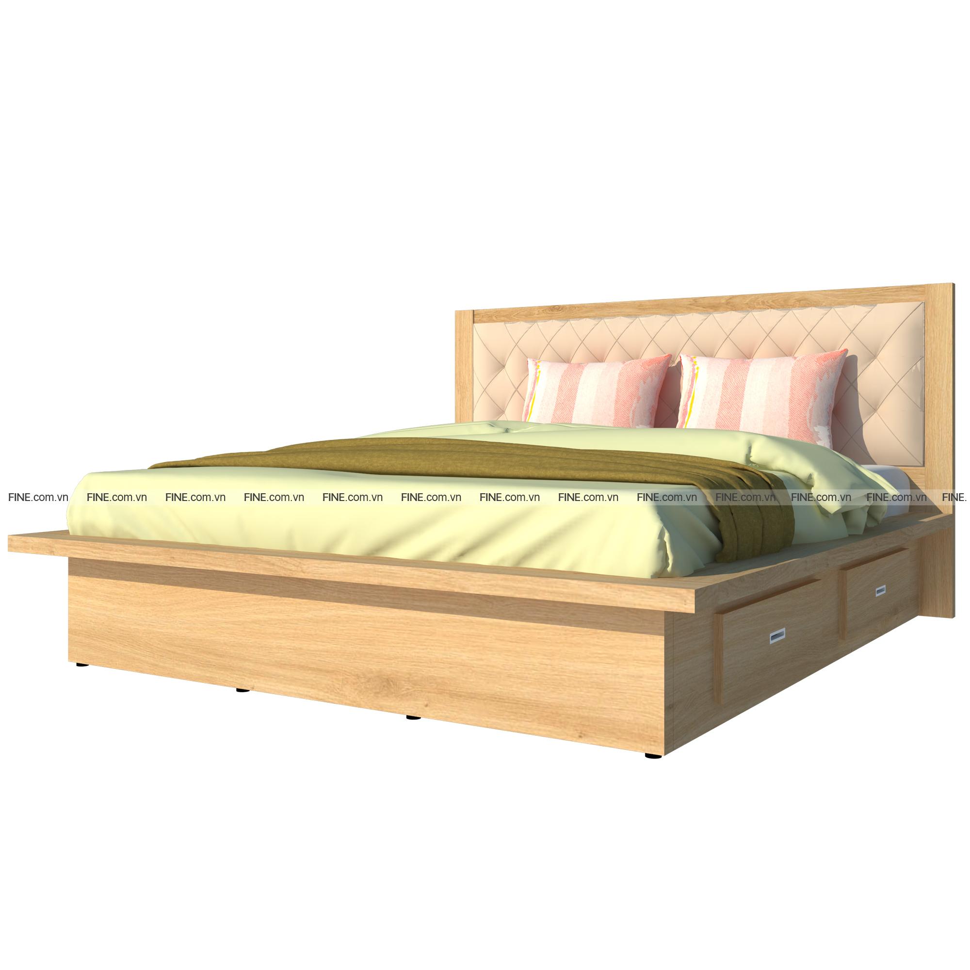Giường kiểu nhật hiện đại sang trọng có 2 hộc kéo fine fg126