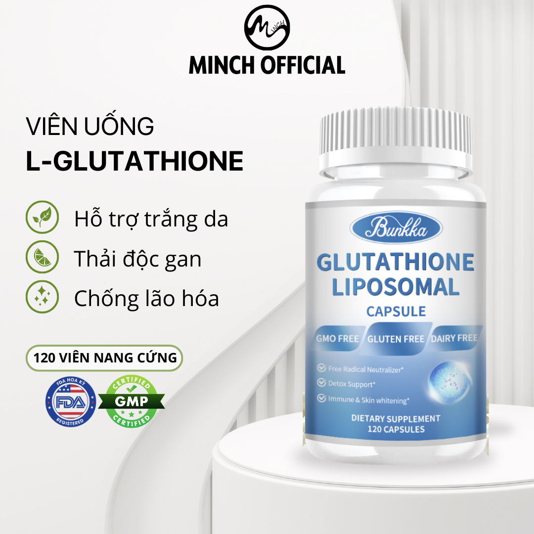 Viên uống Glutathione Liposomal Bunkka dung tích 120 viên chăm sóc sức khỏe toàn diện