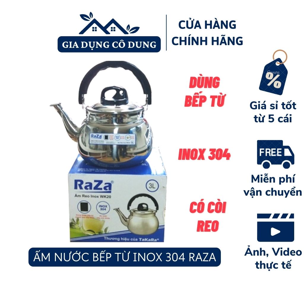 Ấm đun nước bếp từ cao cấp raza_2l/3l/4l/5l/7l
