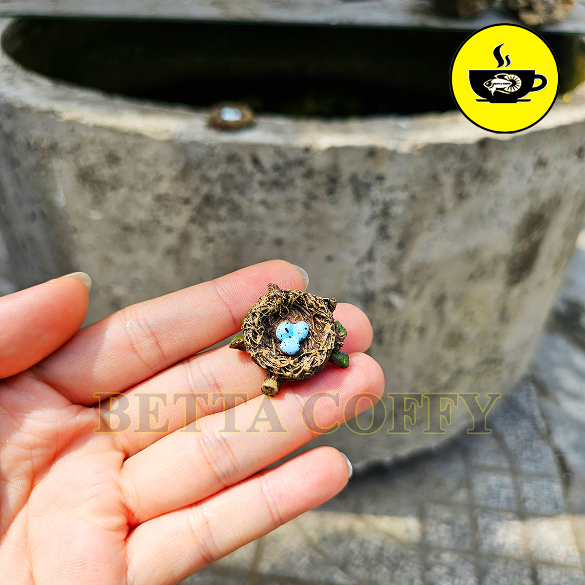 Mô hình chim sẻ và tổ chim cho các bạn trang trí bể cá non bộ tiểu cảnh, terrarium - 5
