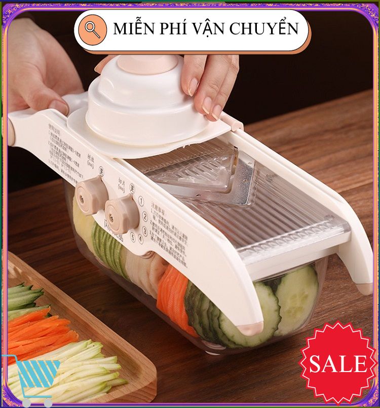 Máy thái, cắt lát hoa quả, trái cây có nút điều chỉnh