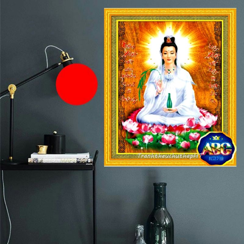 Tranh đính đá Quan thế Âm DF292chưa đính
