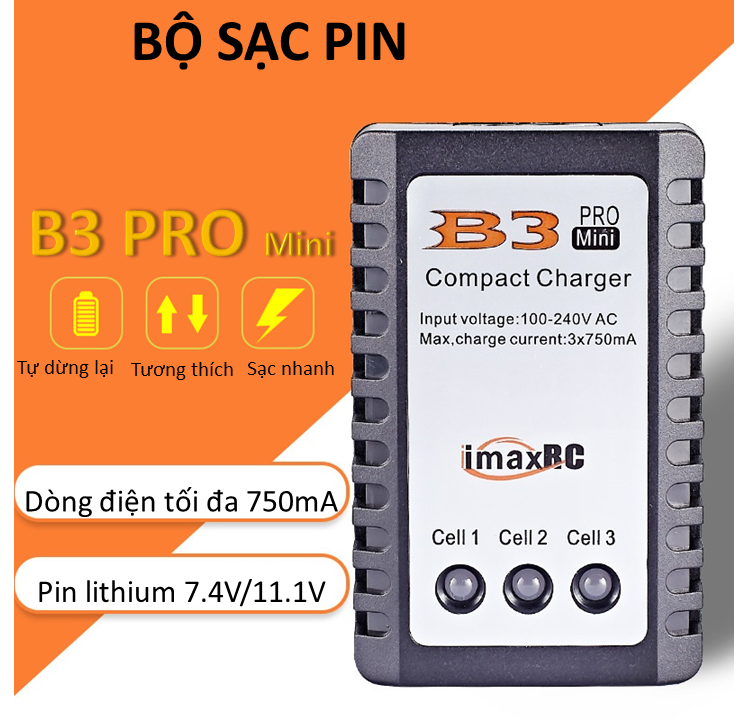 Bộ sạc pin LIPO B3AC sạc cho pin 2S 3S 7.4V 11.1V Buid Power - ATDTECH