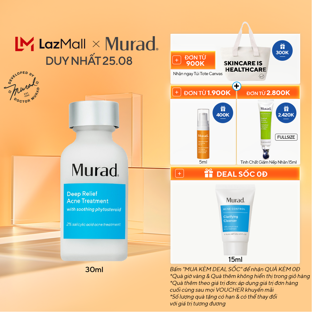 Dung dịch chấm giảm mụn chuyên sâu Murad Deep Relief Acne Treatment 30ml
