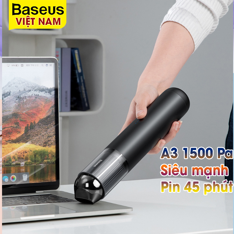 [BẢO HÀNH 12 THÁNG] Máy Hút Bụi Không Dây BASEUS A3 Vacuum15000Pa sử dụng trong nhà ở, xe hơi,...