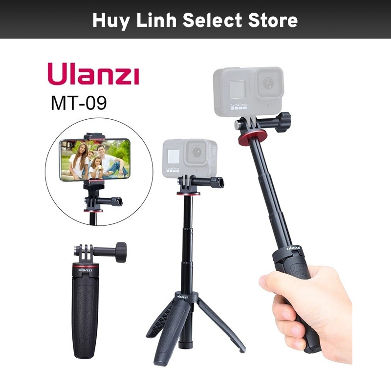 Tripod mini Ulanzi MT-09 Extendable - Chân tripod để bàn, cầm tay cho Gopro Vlog Hero 9 8 7 6 5, Osmo Action Camera
