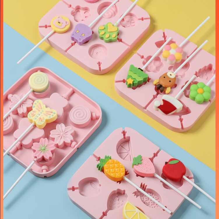 [THANH LÝ] Khuôn Kẹo Mút Lollipop - Làm Kem, Làm Kẹo Mút Dễ Thương Cho Bé